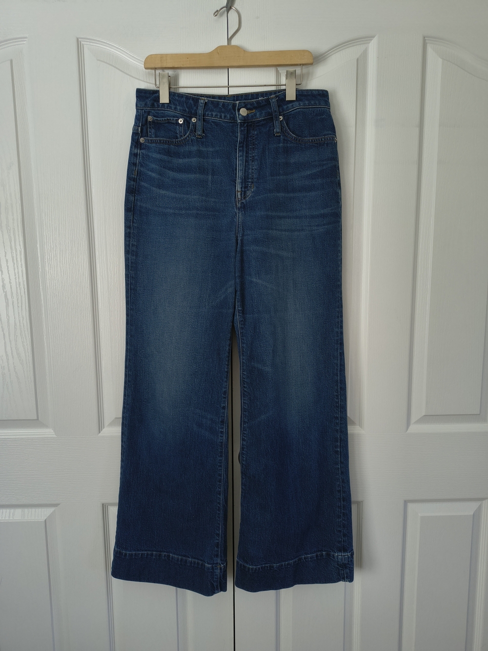 J. Crew Dark Blue Wide-Leg High-Rise Jeans